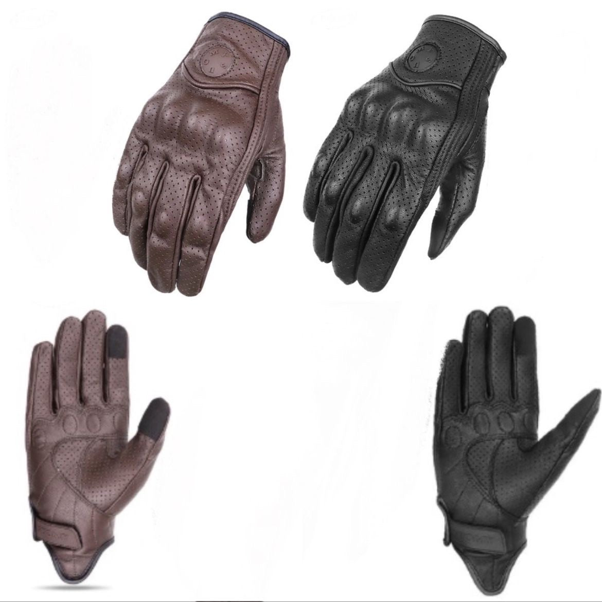 Vintage Style Leather Motorcycle Gloves