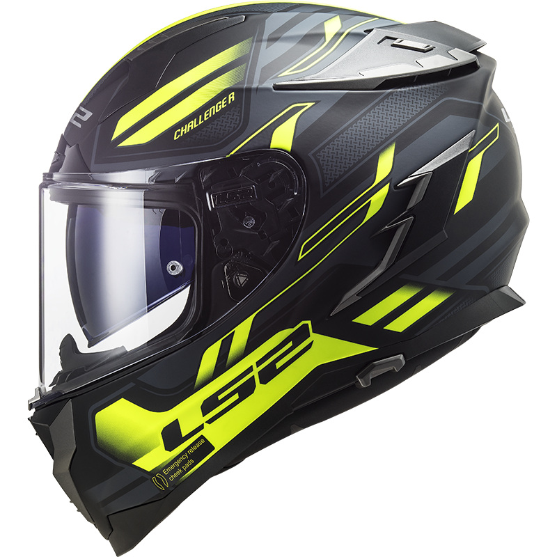 COBALT H-V YELLOW LS2 FF327 CHALLENGER SPIN MATTE