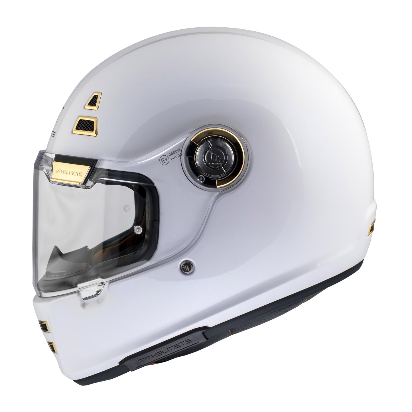 WHITE & GOLD JARAMA A0 SOLID GLOSS HELMET