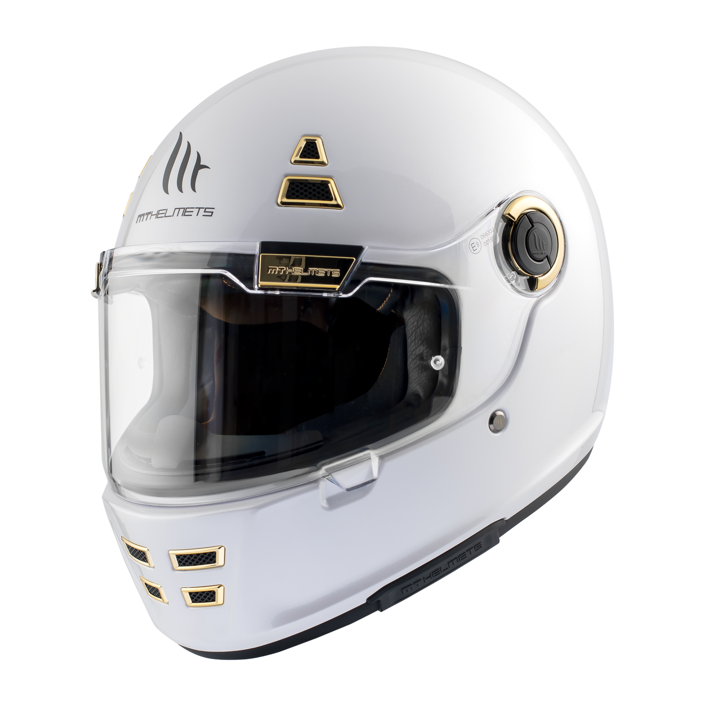 WHITE & GOLD JARAMA A0 SOLID GLOSS HELMET