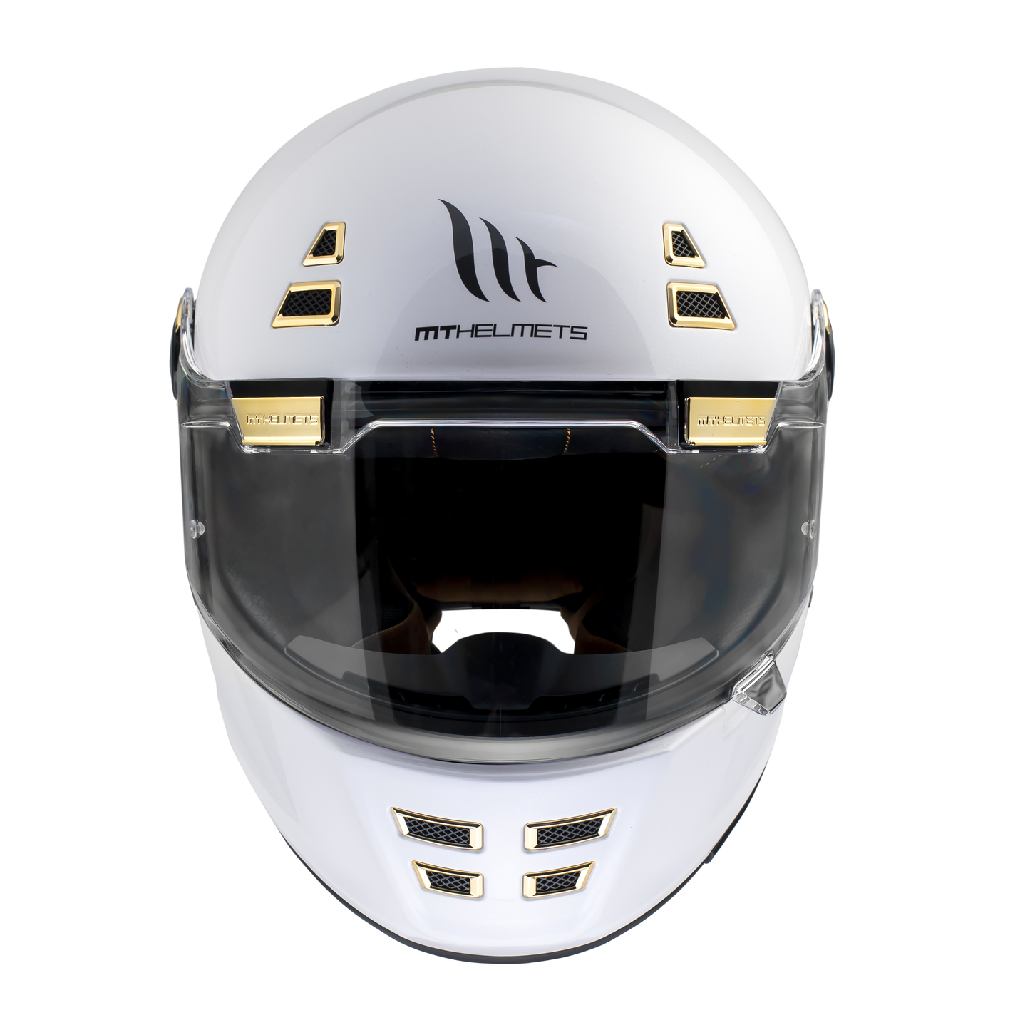 WHITE & GOLD JARAMA A0 SOLID GLOSS HELMET