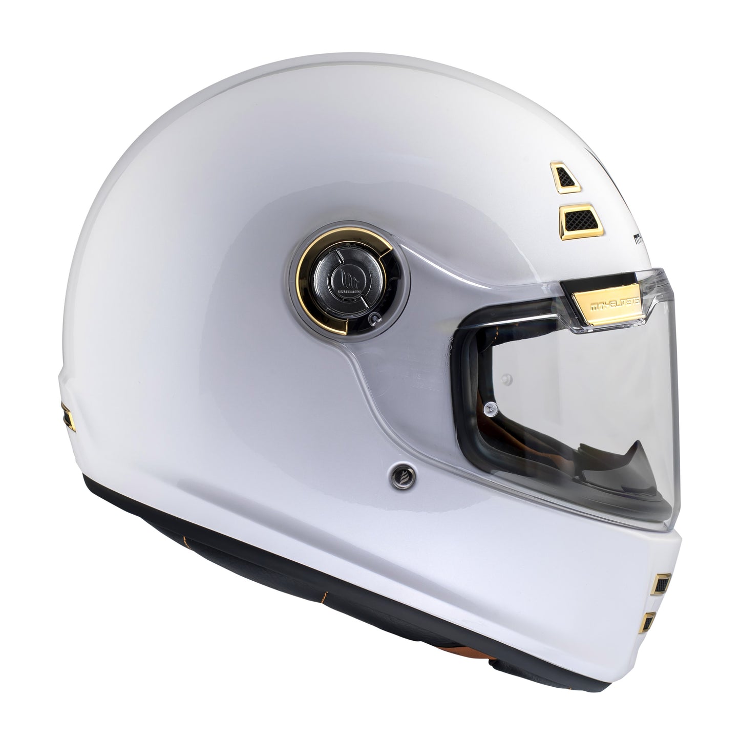 WHITE & GOLD JARAMA A0 SOLID GLOSS HELMET