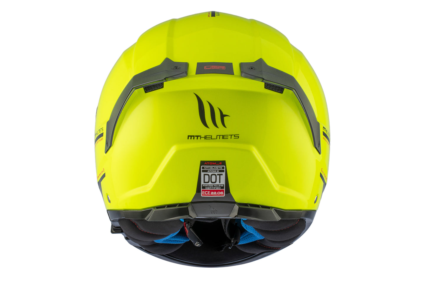 NEON YELLOW ATOM 2 SV SOLID A3 AMARILLO FLUOR GLOSS HELMET