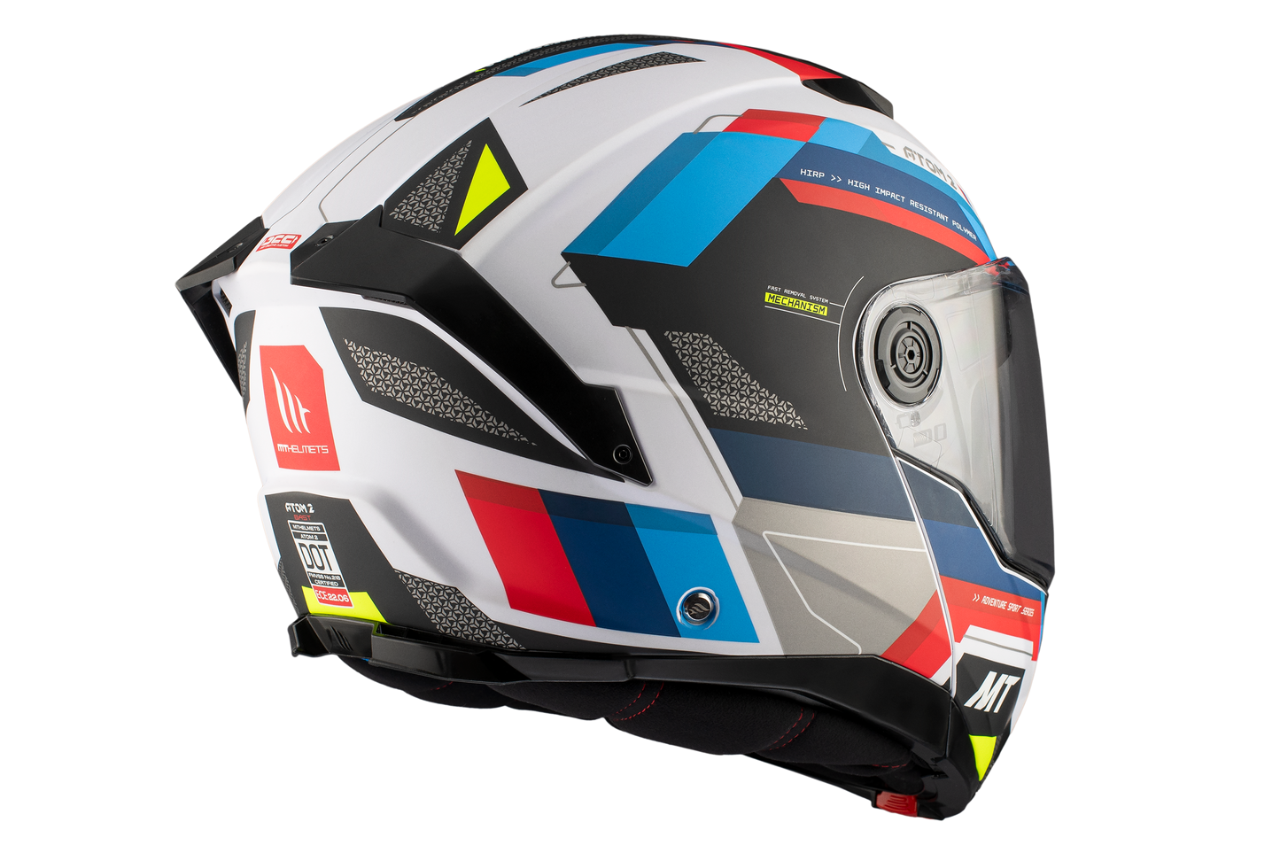 WHITE, BLUE & RED ATOM 2 SV A0 BAST PEARL HELMET