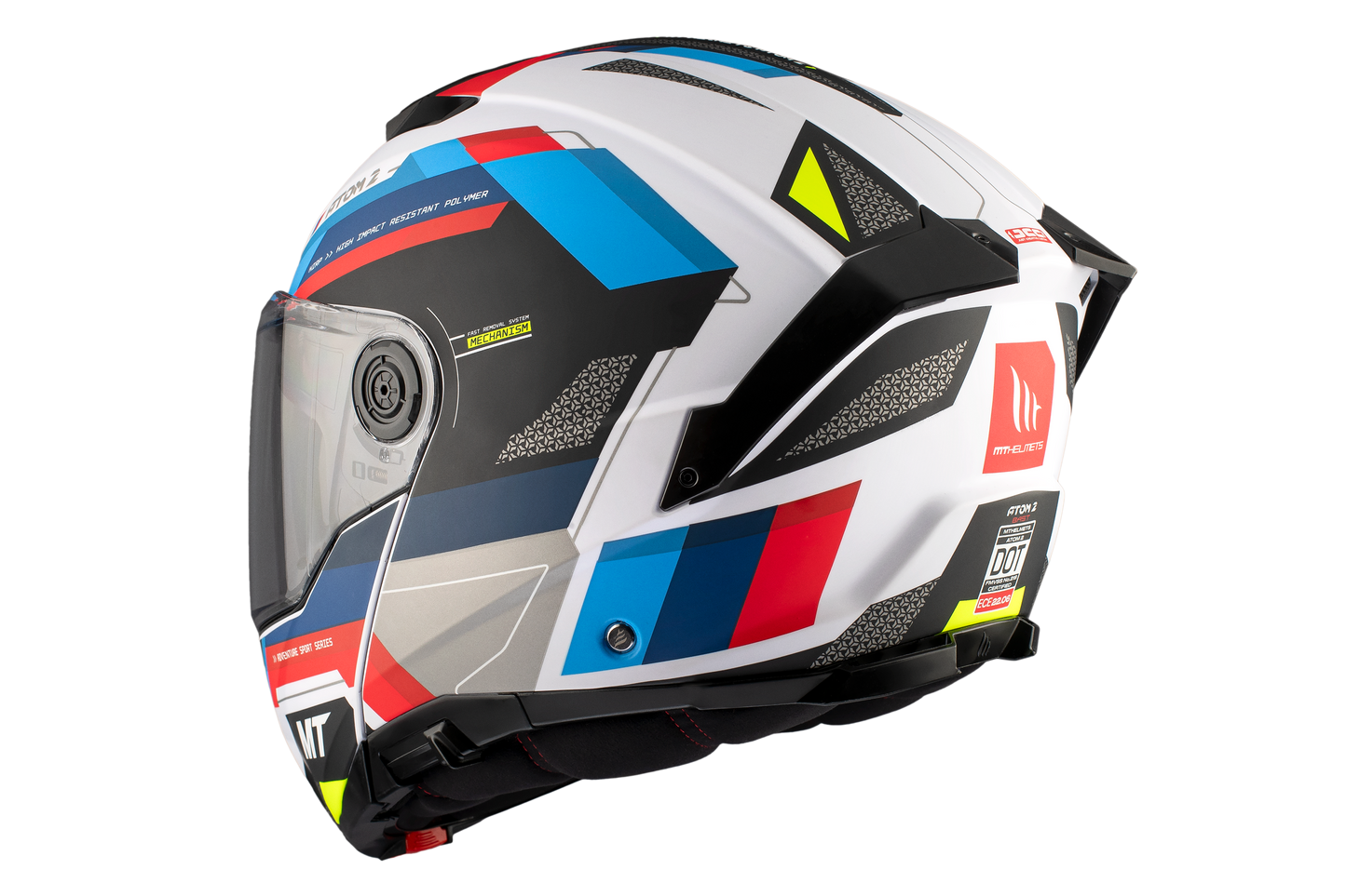 WHITE, BLUE & RED ATOM 2 SV A0 BAST PEARL HELMET