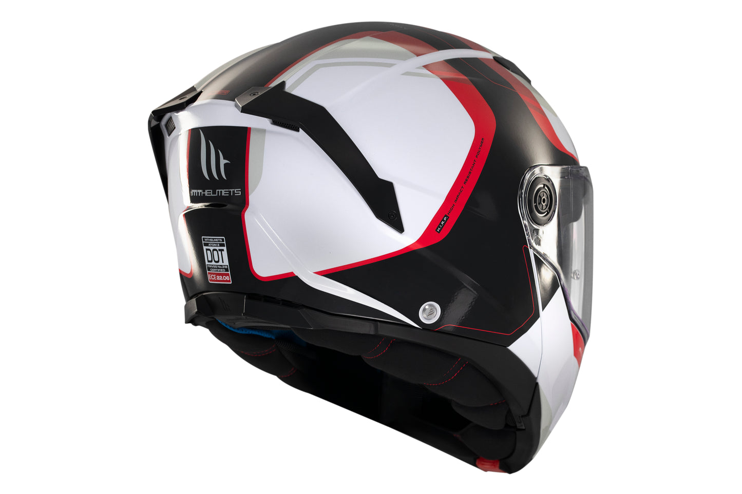 WHITE, BLACK & RED ATOM 2 SV EMALLA B0 MATTE HELMET