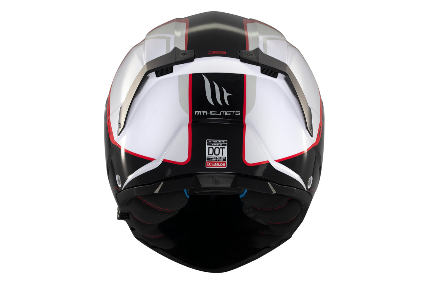 WHITE, BLACK & RED ATOM 2 SV EMALLA B0 MATTE HELMET