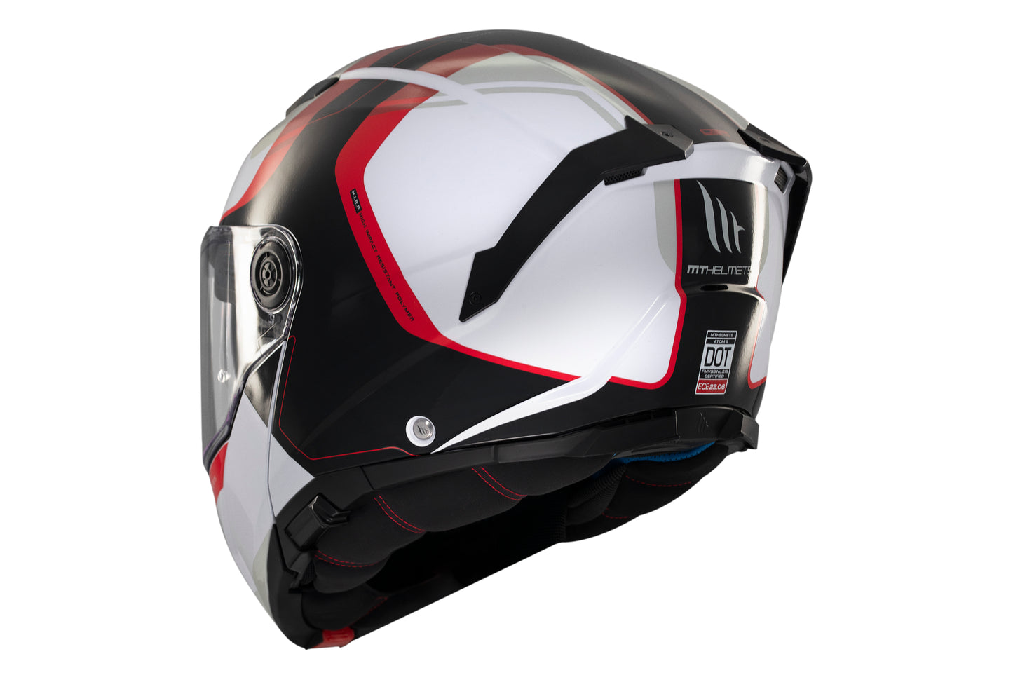 WHITE, BLACK & RED ATOM 2 SV EMALLA B0 MATTE HELMET