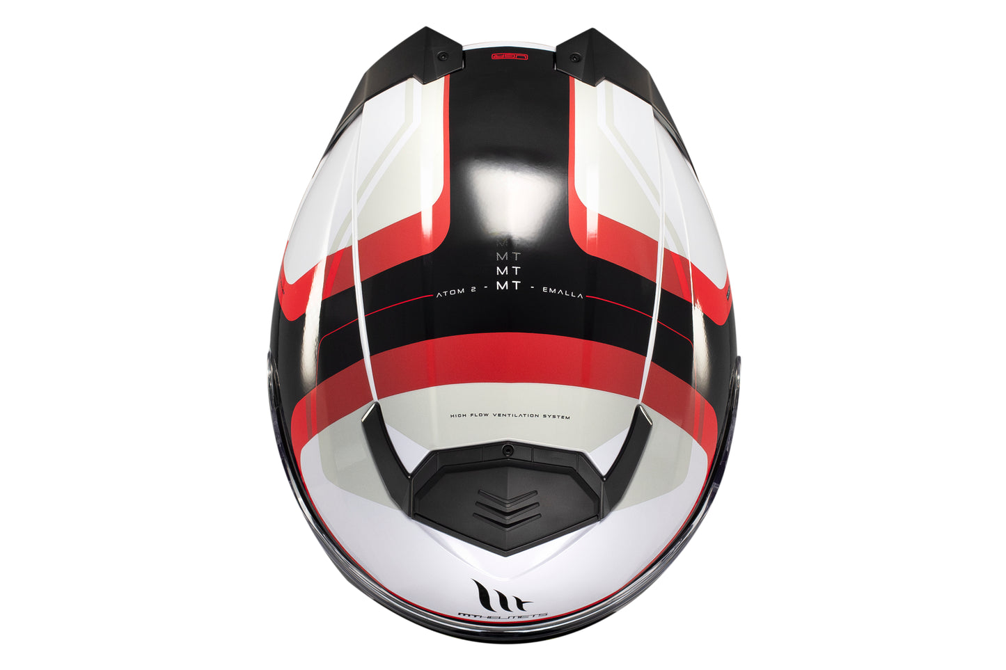 WHITE, BLACK & RED ATOM 2 SV EMALLA B0 MATTE HELMET