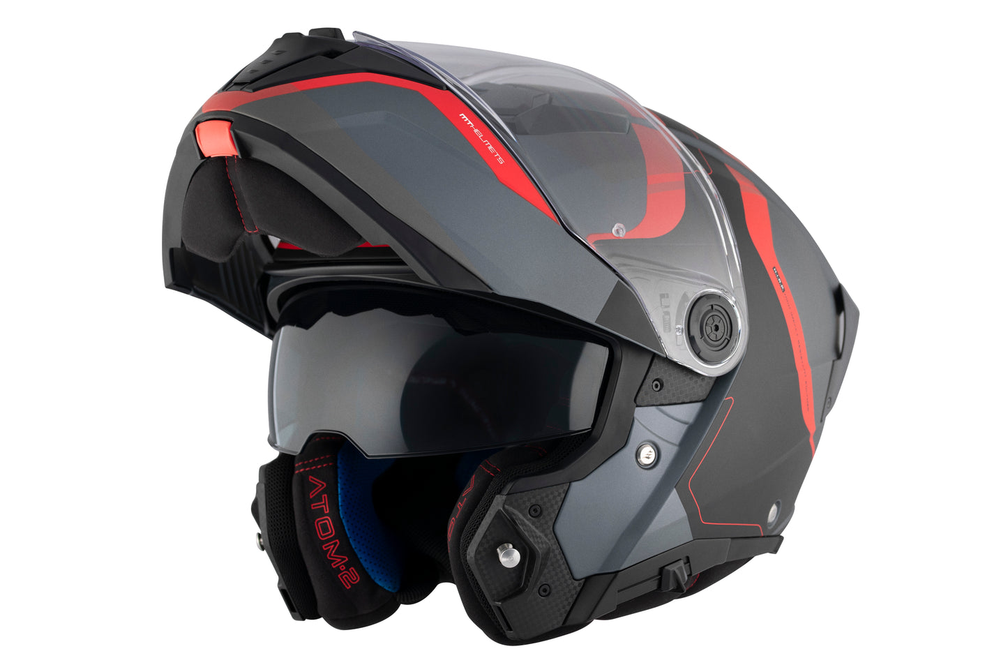 GREY & RED ATOM 2 SV EMALLA B15 MATTE HELMET