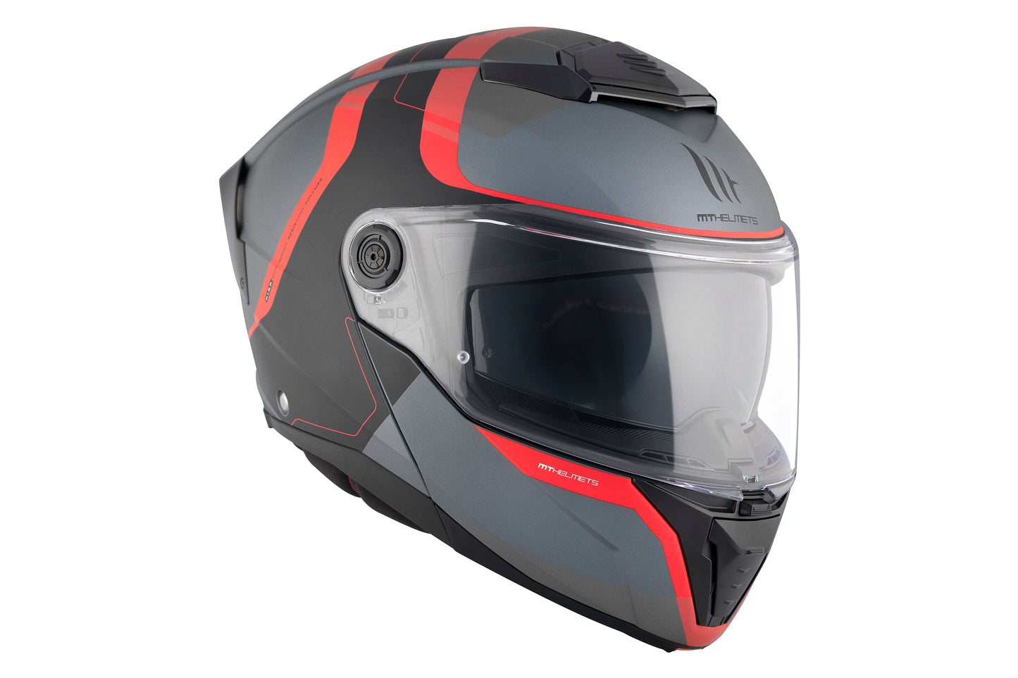 GREY & RED ATOM 2 SV EMALLA B15 MATTE HELMET