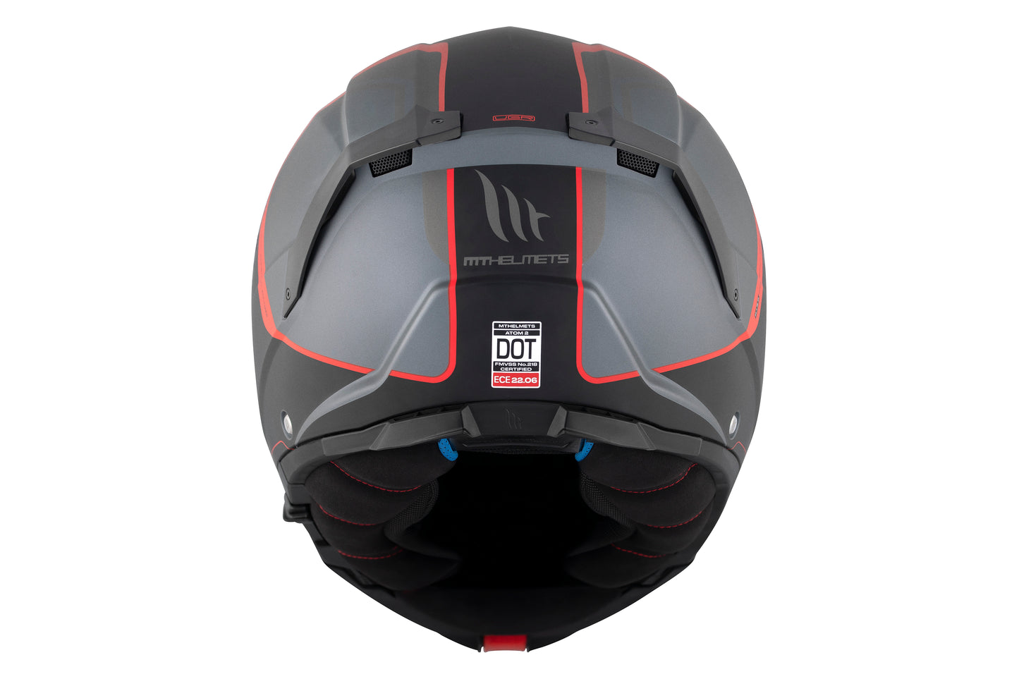 GREY & RED ATOM 2 SV EMALLA B15 MATTE HELMET
