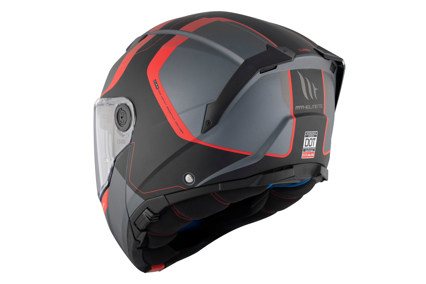 GREY & RED ATOM 2 SV EMALLA B15 MATTE HELMET
