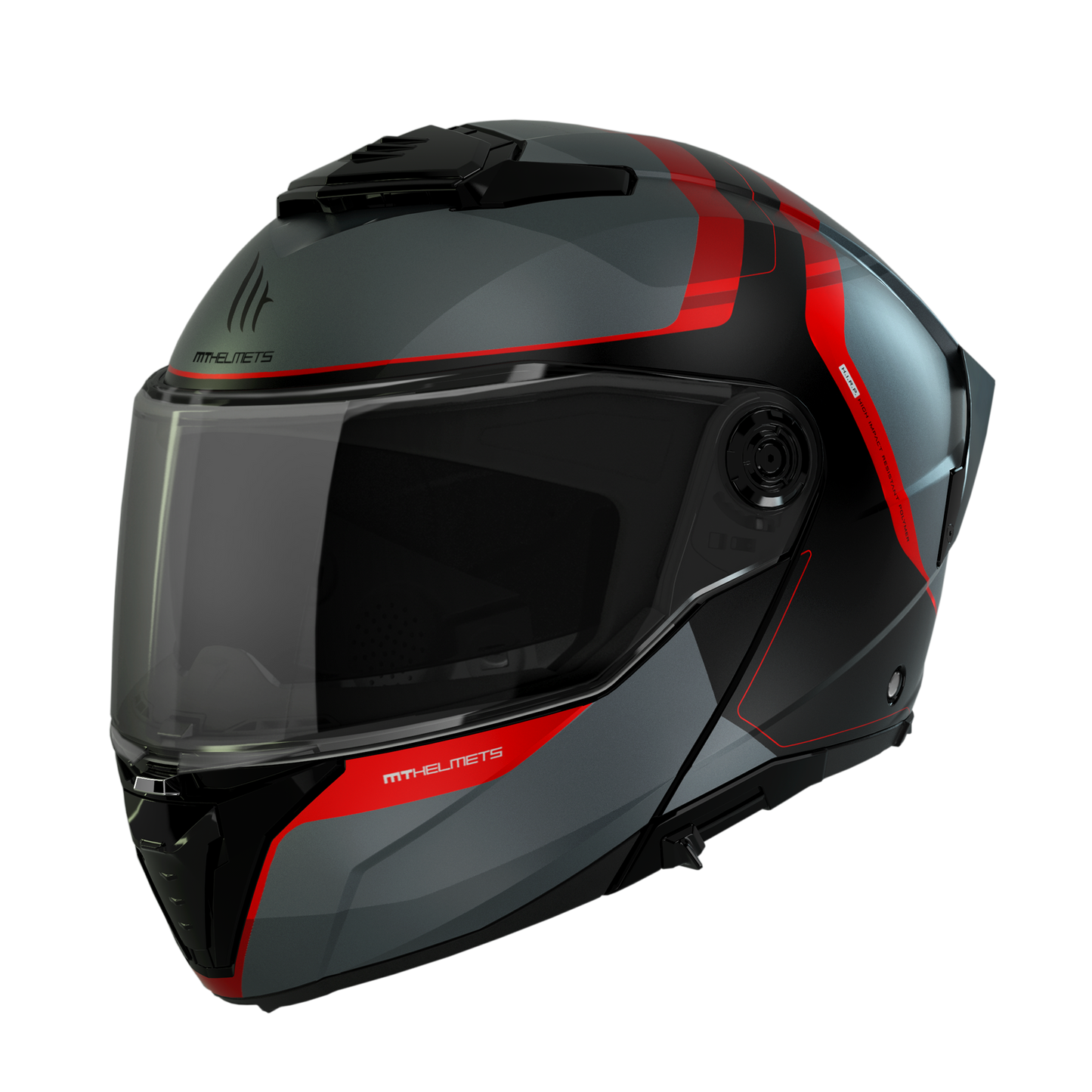 GREY & RED ATOM 2 SV EMALLA B15 MATTE HELMET