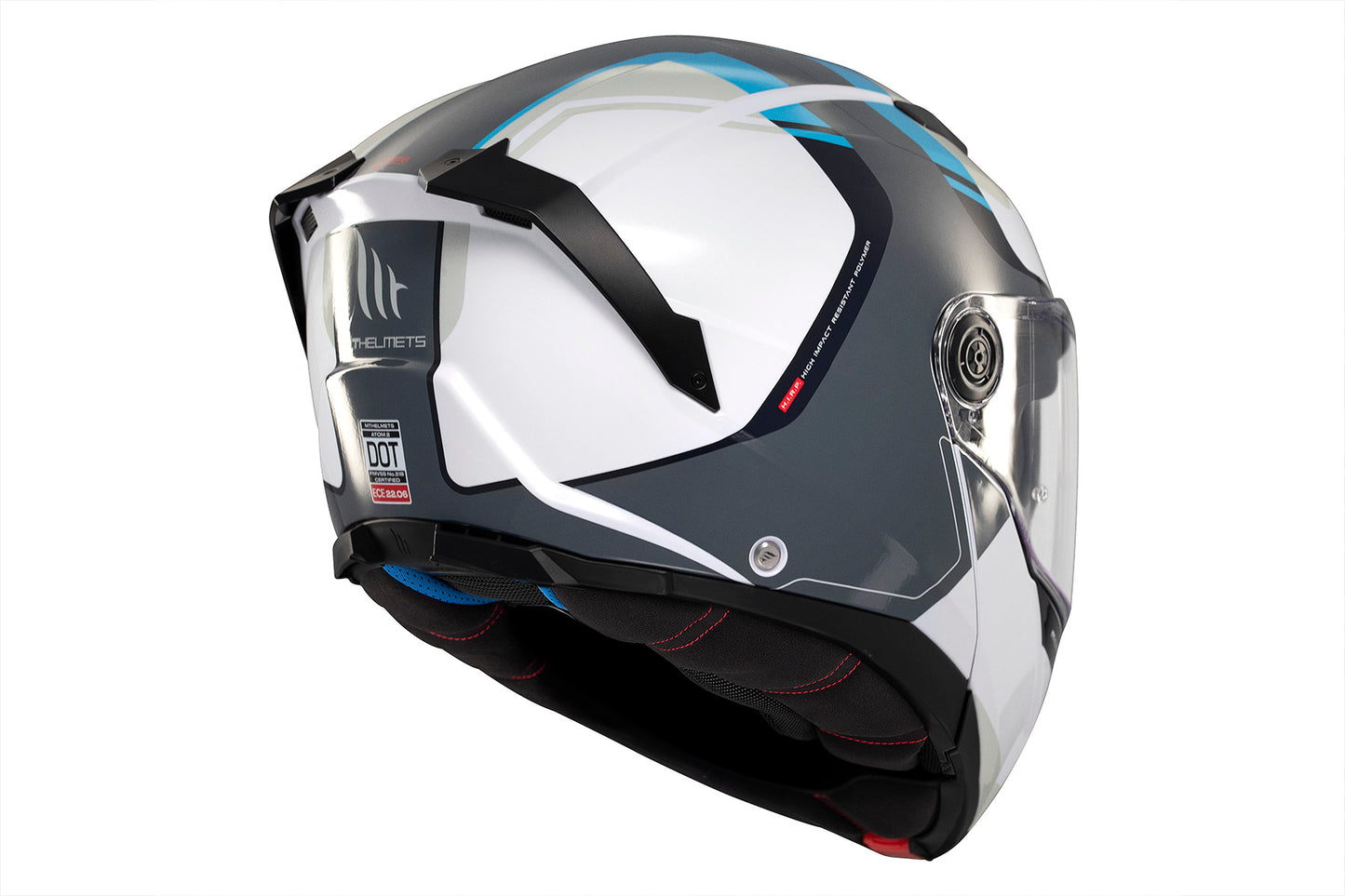 WHITE, GREY & BLUE ATOM 2 SV C17 EMALLA MATTE HELMET