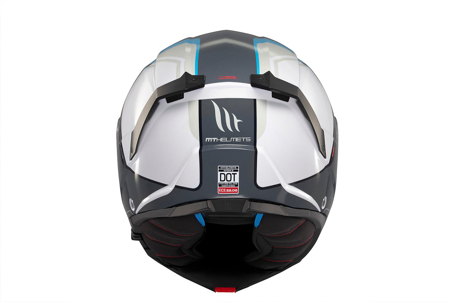 WHITE, GREY & BLUE ATOM 2 SV C17 EMALLA MATTE HELMET