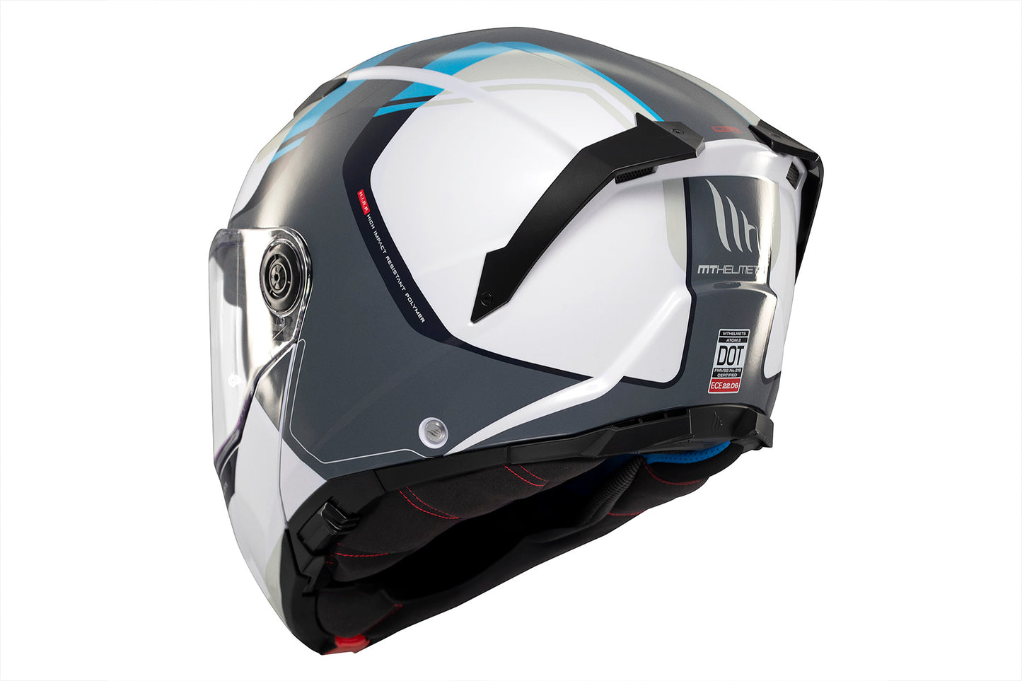 WHITE, GREY & BLUE ATOM 2 SV C17 EMALLA MATTE HELMET