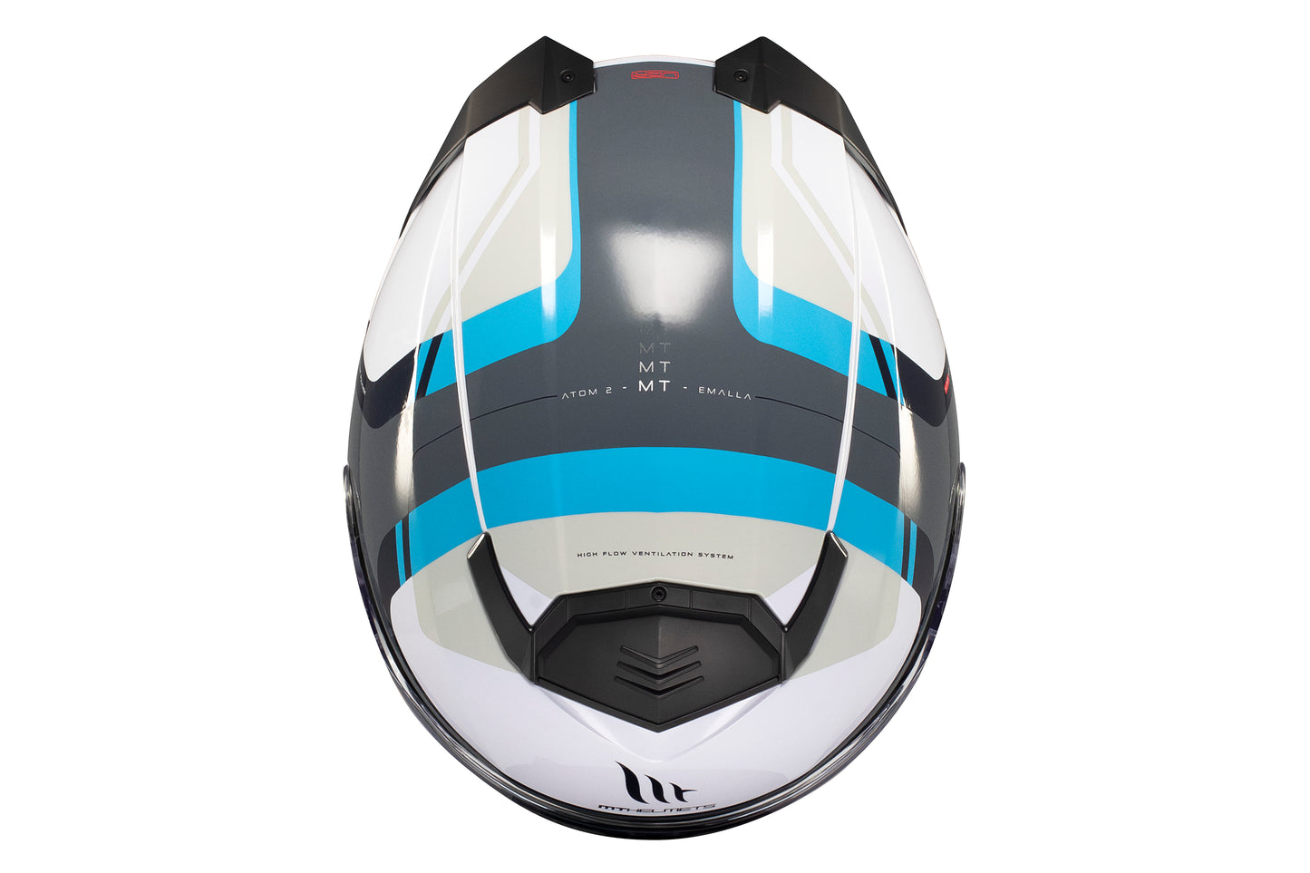 WHITE, GREY & BLUE ATOM 2 SV C17 EMALLA MATTE HELMET