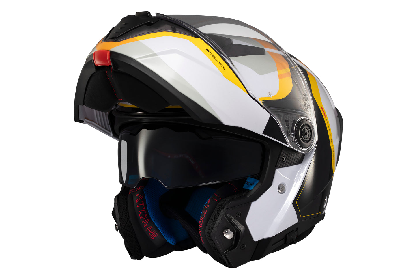 WHITE, BLACK & YELLOW ATOM 2 SV EMALLA B3 GLOSS HELMET