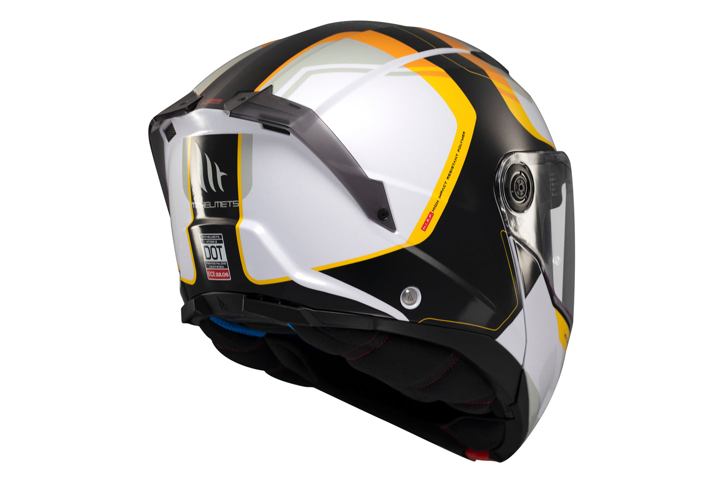 WHITE, BLACK & YELLOW ATOM 2 SV EMALLA B3 GLOSS HELMET