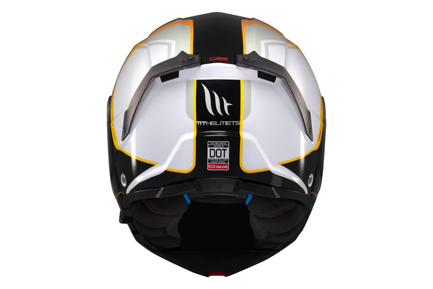 WHITE, BLACK & YELLOW ATOM 2 SV EMALLA B3 GLOSS HELMET