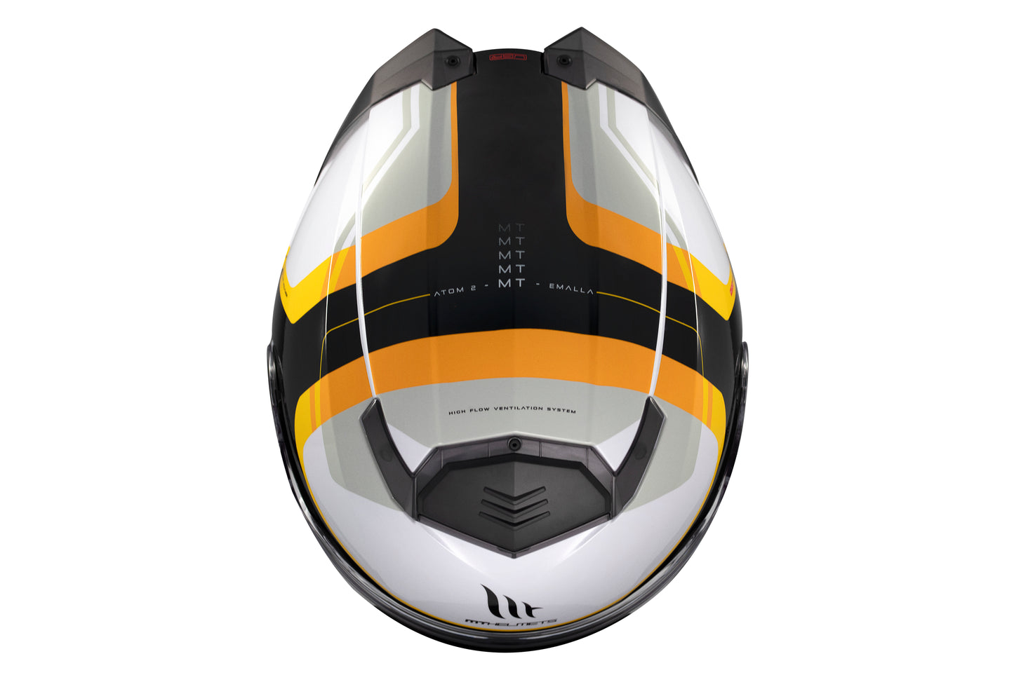 WHITE, BLACK & YELLOW ATOM 2 SV EMALLA B3 GLOSS HELMET
