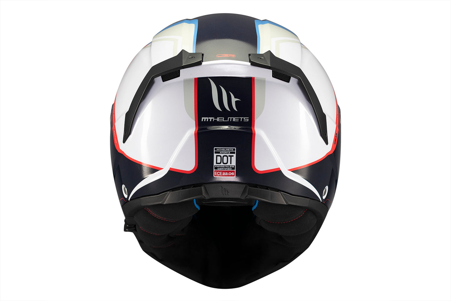 WHITE, BLACK, BLUE & RED ATOM 2 SV EMALLA C7 GLOSS HELMET