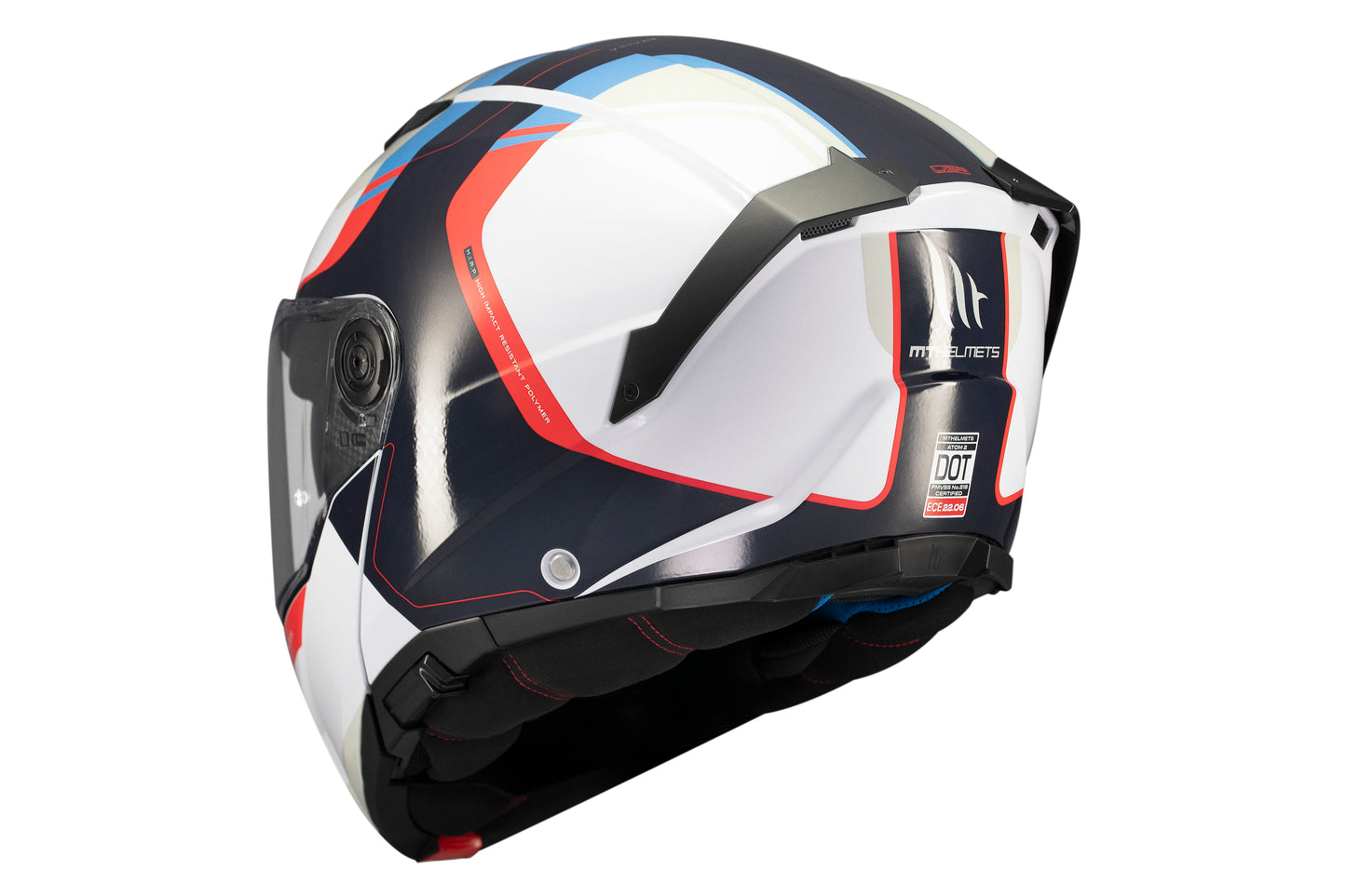 WHITE, BLACK, BLUE & RED ATOM 2 SV EMALLA C7 GLOSS HELMET