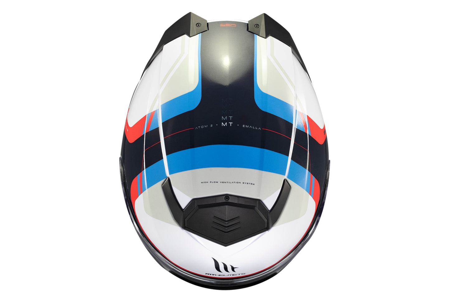 WHITE, BLACK, BLUE & RED ATOM 2 SV EMALLA C7 GLOSS HELMET