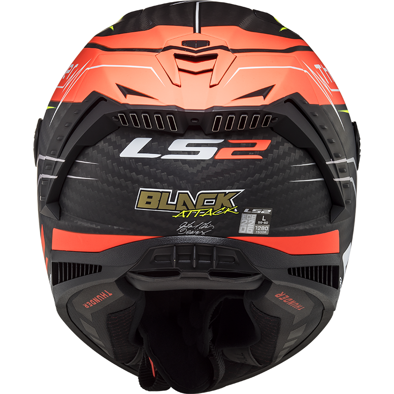 RED YELLOW LS2 FF805 THUNDER C ATTACK MATTE