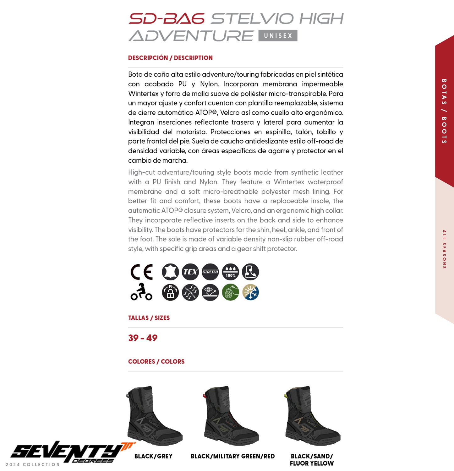 RED & BLACK UNISEX HIGH CUT BOOTS SD-BA6 BY SEVENTY DEGREES
