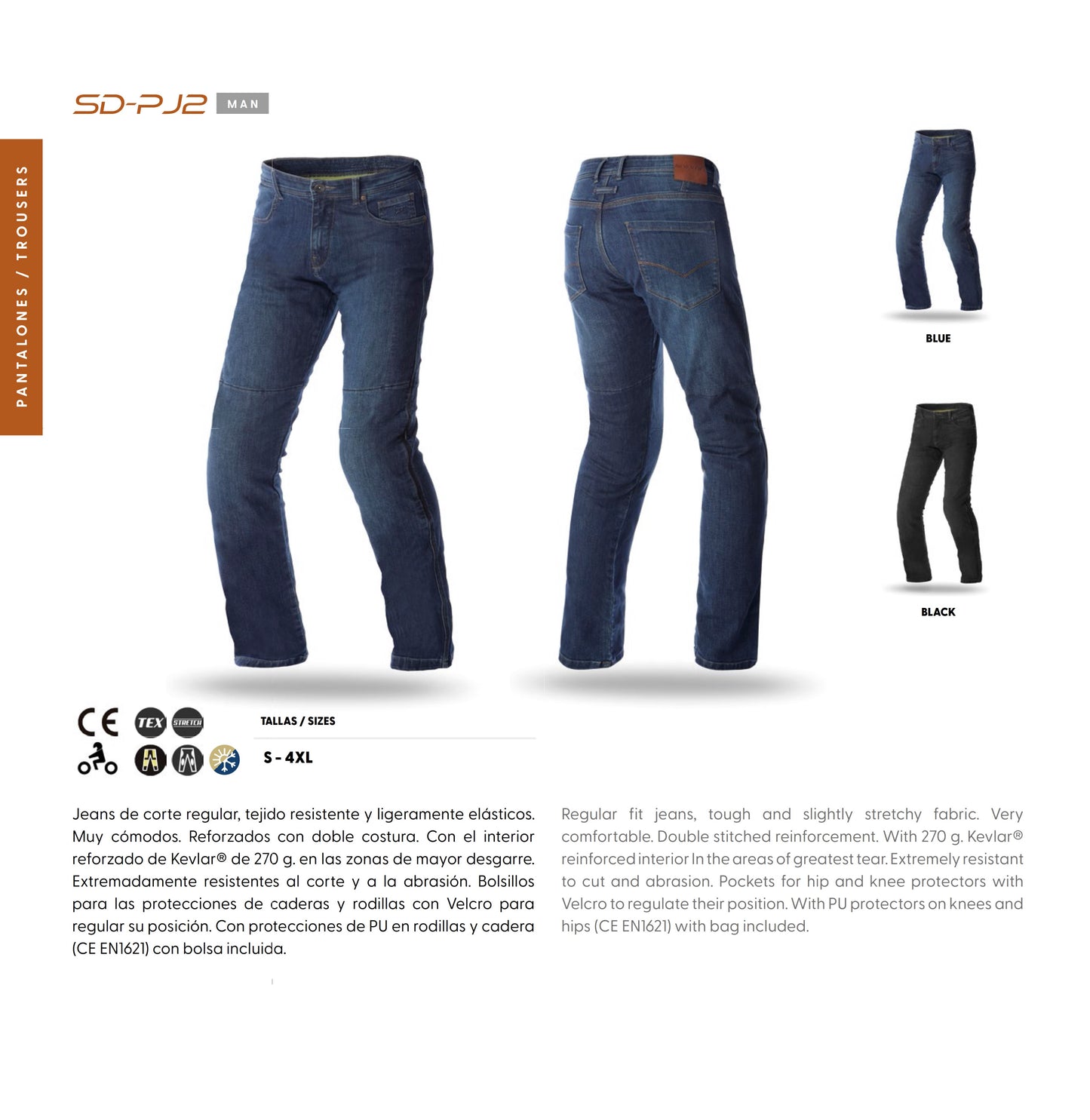 BLUE MENS REINFORCED JEANS SD-PJ2 BY SEVENTY DEGREES