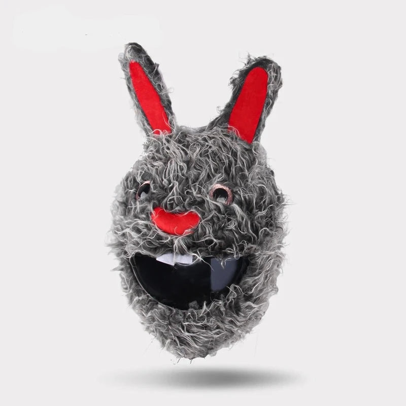 Bunny Grey Cartoon Motorcycle Helmet Cover For Riding – Mola Moto
