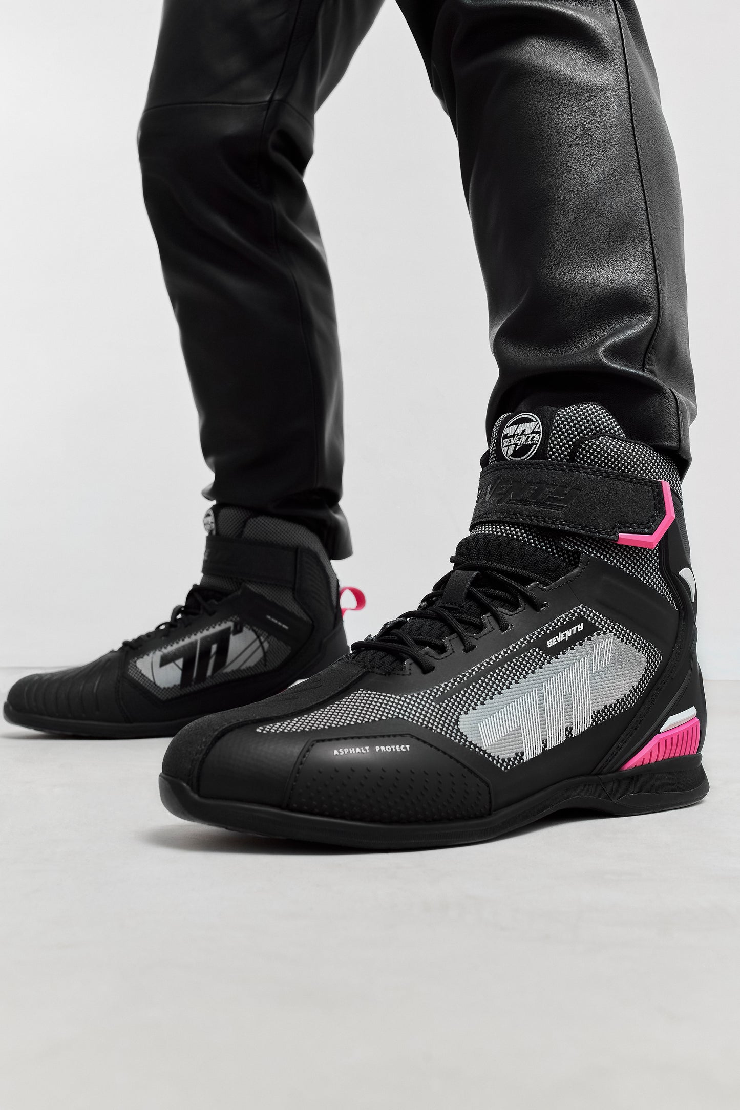 NEON PINK & BLACK UNISEX ANKLE BOOT SD-BR2