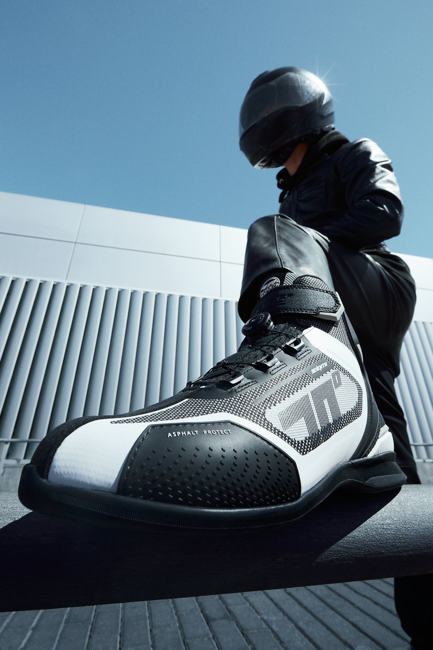 WHITE & BLACK RACING ANKLE BOOT SD-BR3