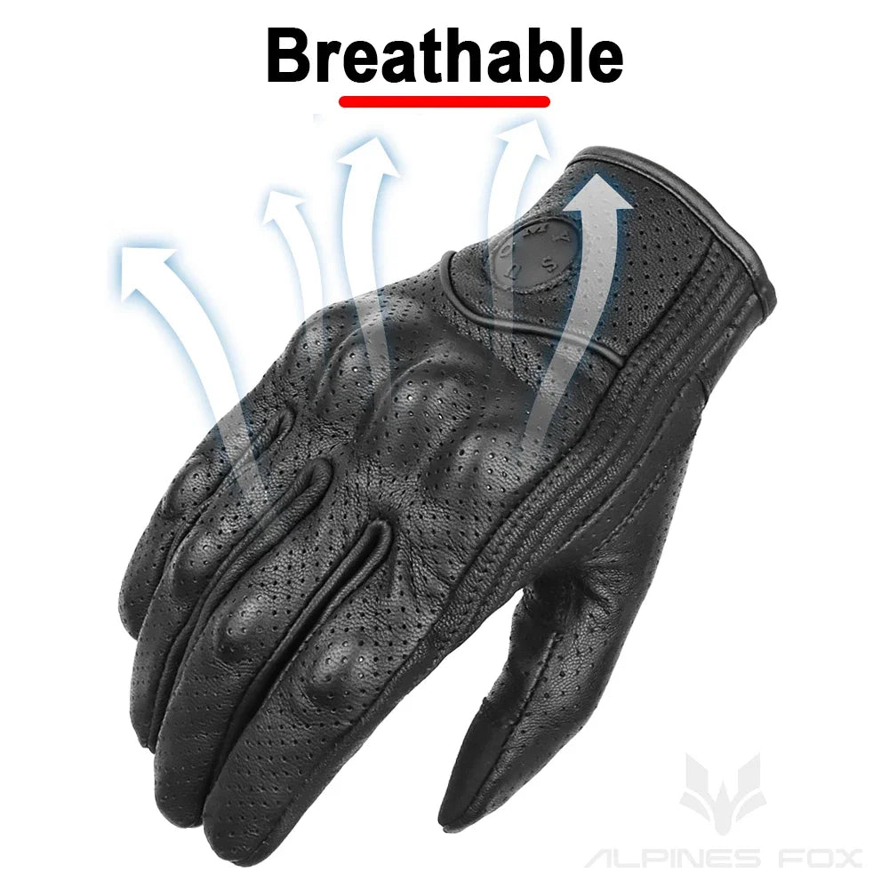 Vintage Style Leather Motorcycle Gloves