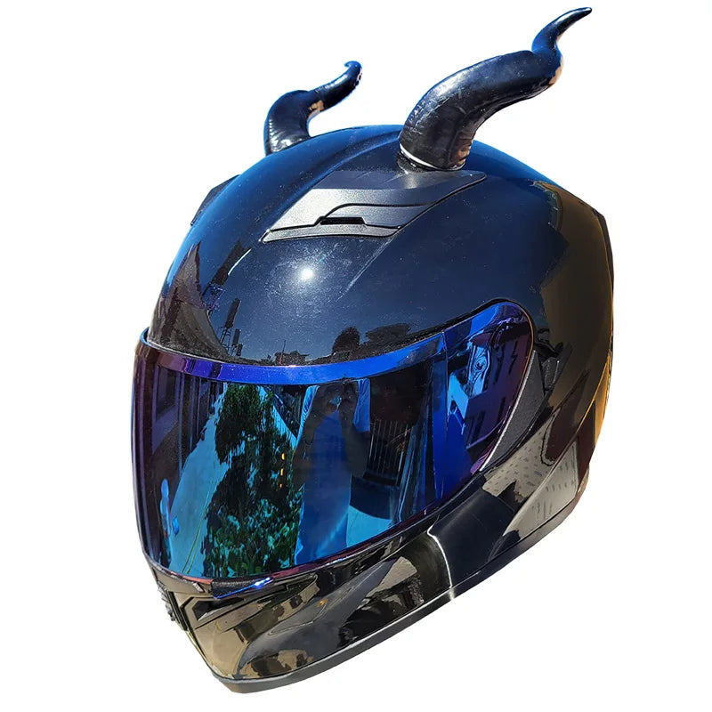 full face motorcycle helmet with horns Devil's Horns Helmet Decoration – Mola Moto