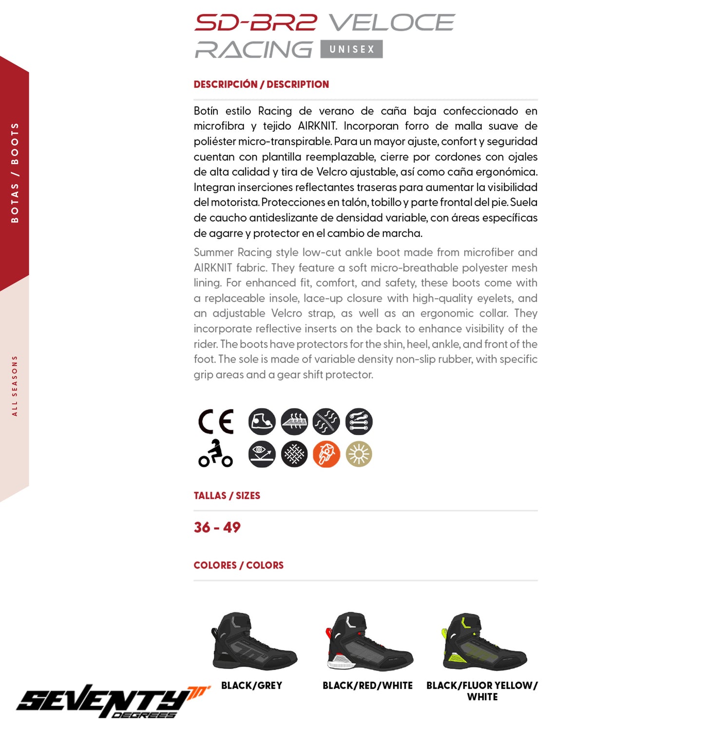 RED &BLACK UNISEX ANKLE BOOT SD-BR2