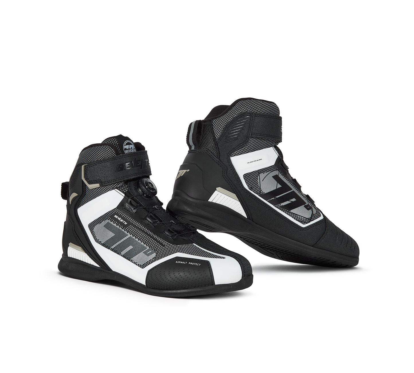 WHITE & BLACK RACING ANKLE BOOT SD-BR3