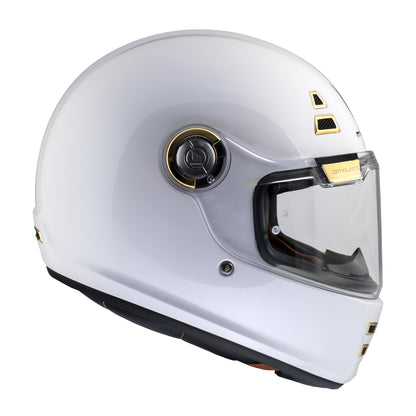 WHITE & GOLD JARAMA A0 SOLID GLOSS HELMET