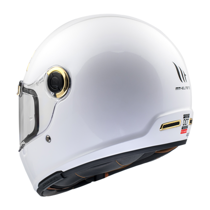 WHITE & GOLD JARAMA A0 SOLID GLOSS HELMET