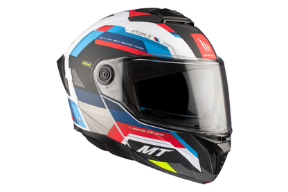 WHITE, BLUE & RED ATOM 2 SV A0 BAST PEARL HELMET