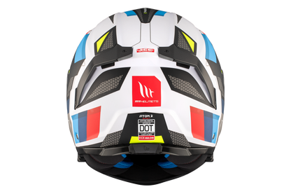 WHITE, BLUE & RED ATOM 2 SV A0 BAST PEARL HELMET