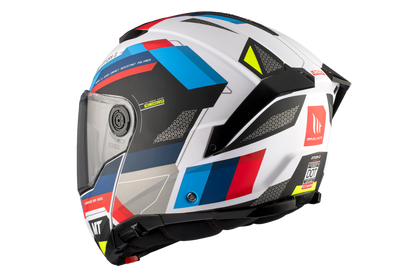 WHITE, BLUE & RED ATOM 2 SV A0 BAST PEARL HELMET