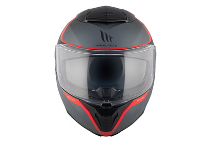GREY & RED ATOM 2 SV EMALLA B15 MATTE HELMET