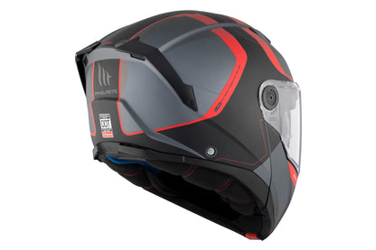 GREY & RED ATOM 2 SV EMALLA B15 MATTE HELMET