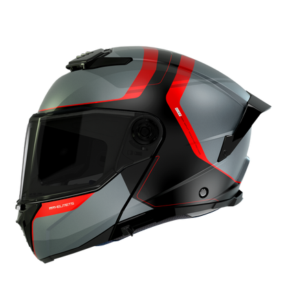 GREY & RED ATOM 2 SV EMALLA B15 MATTE HELMET