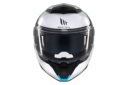 WHITE, GREY & BLUE ATOM 2 SV C17 EMALLA MATTE HELMET