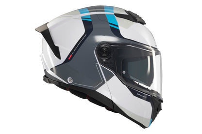 WHITE, GREY & BLUE ATOM 2 SV C17 EMALLA MATTE HELMET