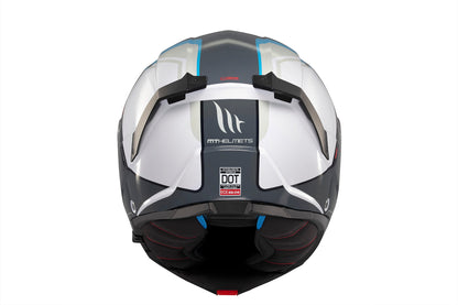 WHITE, GREY & BLUE ATOM 2 SV C17 EMALLA MATTE HELMET